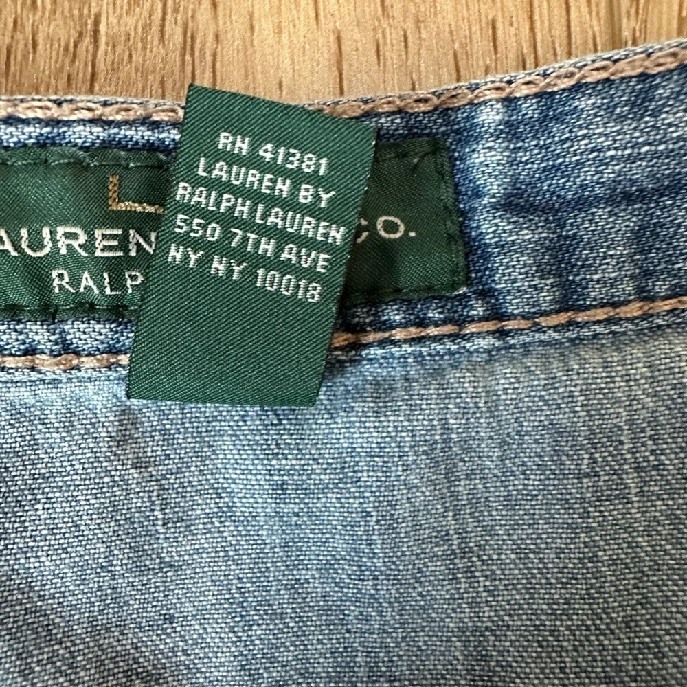 Vintage boho Ralph Lauren jeans a line fit n flare patchwork seam denim skirt